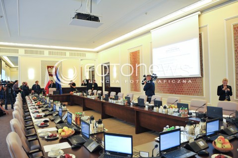  09.09.2014 WARSZAWA<br />POSIEDZENIE RADY MINISTROW<br />N/Z SALA PRZED POSIEDZENIEM RADY MINISTROW WIDOK VIEW<br /> 