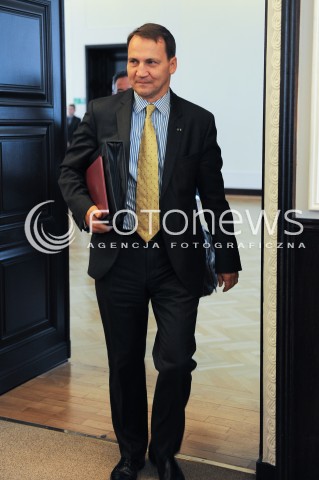  09.09.2014 WARSZAWA<br />POSIEDZENIE RADY MINISTROW<br />N/Z MINISTER SPRAW ZAGRANICZNYCH RADOSLAW SIKORSKI<br /> 