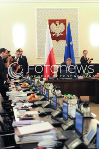  09.09.2014 WARSZAWA<br />POSIEDZENIE RADY MINISTROW<br />N/Z PREMIER DONALD TUSK RADA MINISTROW WIDOK VIEW<br /> 