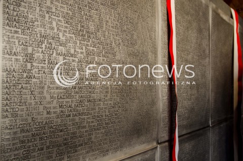  17.09.2014 WARSZAWA UROCZYSTOSC W 75 ROCZNICE AGRESJI SOWIECKIEJ NA POLSCE W CYTADELI WARSZAWSKIEJ N/Z OTWARCIE PIERWSZEJ CZESCI MUZEUM KATYNSKIEGO TABLICA Z NAZWISKAMI ZAMORDOWANYCH NA WSCHODZIE  
