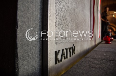  17.09.2014 WARSZAWA UROCZYSTOSC W 75 ROCZNICE AGRESJI SOWIECKIEJ NA POLSCE W CYTADELI WARSZAWSKIEJ N/Z OTWARCIE PIERWSZEJ CZESCI MUZEUM KATYNSKIEGO TABLICA Z NAZWISKAMI ZAMORDOWANYCH NA WSCHODZIE  