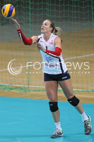  19.09.2014 RZESZOW <br />SIATKOWKA<br />TURNIEJ ZESPOLOW ORLENLIGI PRZED SEZONEM 2014/2015<br />MECZ DEVELOPRES SKYRES RZESZOW - MUSZYNIANKA MUSZYNA<br />N/Z KAROLINA CIASZKIEWICZ LACH SYLWETKA<br /> 