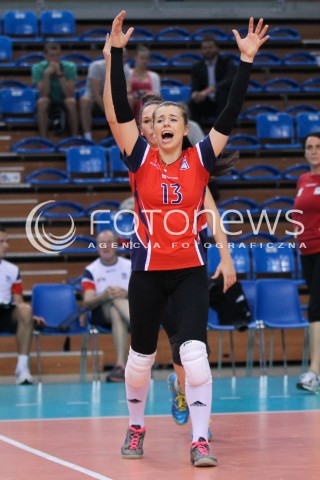  19.09.2014 RZESZOW <br />SIATKOWKA<br />TURNIEJ ZESPOLOW ORLENLIGI PRZED SEZONEM 2014/2015<br />MECZ KSZO OSTROWIEC SWIETOKRZYSKI - PALAC BYDGOSZCZ<br />N/Z PAULINA BALDYGA SYLWETKA RADOSC EMOCJE <br /> 