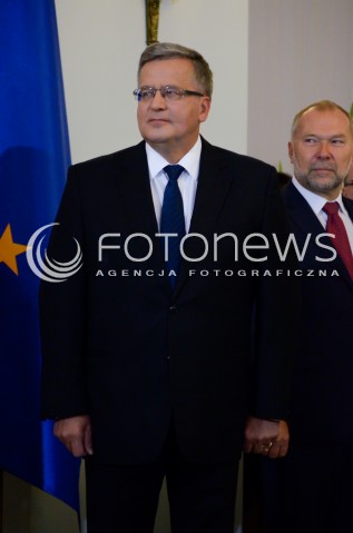  22.09.2014 WARSZAWA PREZYDENT RP BRONISLAW KOMOROWSKI POWOWAL RZAD PREMIER EWY KOPACZ N/Z PREZYDENT RP BRONISLAW KOMOROWSKI   