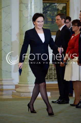  22.09.2014 WARSZAWA PREZYDENT RP BRONISLAW KOMOROWSKI POWOWAL RZAD PREMIER EWY KOPACZ N/Z PREMIER RP EWA KOPACZ   