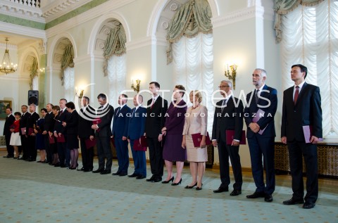  22.09.2014 WARSZAWA PREZYDENT RP BRONISLAW KOMOROWSKI POWOWAL RZAD PREMIER EWY KOPACZ N/Z PELEN SKLAD RADY MINISTROW RADA MINISTROW  