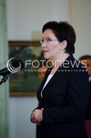 22.09.2014 WARSZAWA PREZYDENT RP BRONISLAW KOMOROWSKI POWOWAL RZAD PREMIER EWY KOPACZ N/Z PREMIER RP EWA KOPACZ  