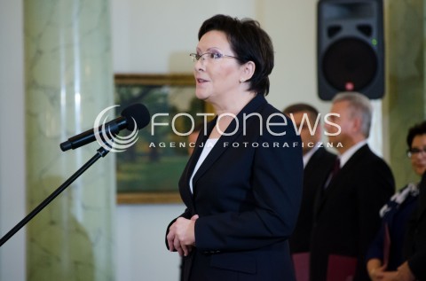  22.09.2014 WARSZAWA PREZYDENT RP BRONISLAW KOMOROWSKI POWOWAL RZAD PREMIER EWY KOPACZ N/Z PREMIER RP EWA KOPACZ  