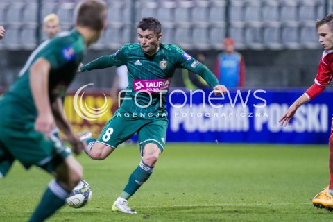  23.09.2014 LODZ PILKA NOZNA POLSKA 1/16 PUCHAR POLSKI SEZON 2014/2015 FOOTBALL POLISH WIDZEW LODZ - SLASK WROCLAW N/Z MATEUSZ MACHAJ GOL  