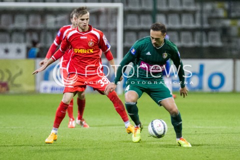  23.09.2014 LODZ PILKA NOZNA POLSKA 1/16 PUCHAR POLSKI SEZON 2014/2015 FOOTBALL POLISH WIDZEW LODZ - SLASK WROCLAW N/Z THOMAS HATELEY BARTLOMIEJ KASPRZAK  