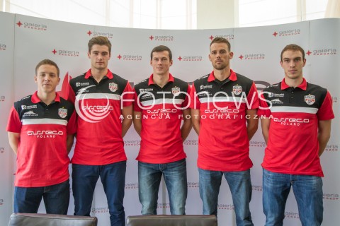  25.09.2014 RZESZOW <br />PREZENTACJA NOWYCH ZAWODNIKOW ASSECO RESOVII RZESZOW <br />N/Z MICHAL ZUREK DAWID DRYJA RAFAL BUSZEK RUSSELL HOLMES MARKO IVOVIC <br /> 