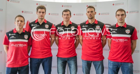  25.09.2014 RZESZOW <br />PREZENTACJA NOWYCH ZAWODNIKOW ASSECO RESOVII RZESZOW <br />N/Z MICHAL ZUREK DAWID DRYJA RAFAL BUSZEK RUSSELL HOLMES MARKO IVOVIC <br /> 