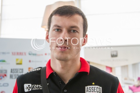  25.09.2014 RZESZOW <br />PREZENTACJA NOWYCH ZAWODNIKOW ASSECO RESOVII RZESZOW <br />N/Z RAFAL BUSZEK GLOWKA PORTRET SYLWETKA<br /> 