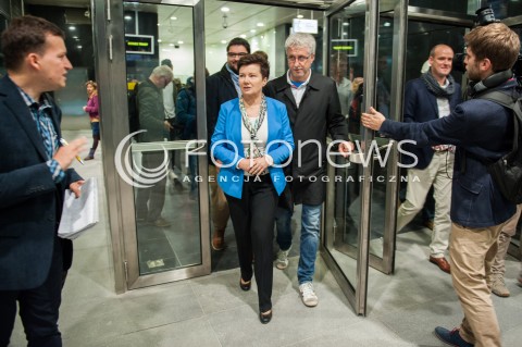  28.09.2014 WARSZAWA<br />PRZEJAZD POCIAGIEM INSPIRO TRASA CENTRALNEGO ODCINKA II LINII METRA<br />N/Z HANNA GRONKIEWICZ WALTZ JACEK WOJCIECHOWICZ<br /> 