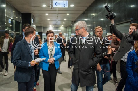 28.09.2014 WARSZAWA<br />PRZEJAZD POCIAGIEM INSPIRO TRASA CENTRALNEGO ODCINKA II LINII METRA<br />N/Z HANNA GRONKIEWICZ WALTZ JACEK WOJCIECHOWICZ<br /> 