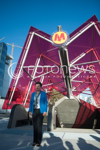  28.09.2014 WARSZAWA<br />PRZEJAZD POCIAGIEM INSPIRO TRASA CENTRALNEGO ODCINKA II LINII METRA<br />N/Z HANNA GRONKIEWICZ WALTZ WEJSCIE DO STACJI RONDO DASZYNSKIEGO<br /> 