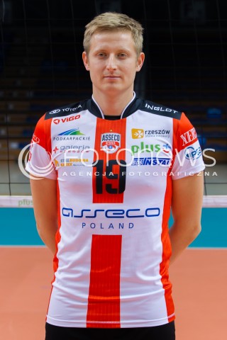  29.09.2014 RZESZOW <br />SESJA ZDJECIOWA SIATKARZY ASSECO RESOVIA<br />N/Z MICHAL KOZLOWSKI<br /> 
