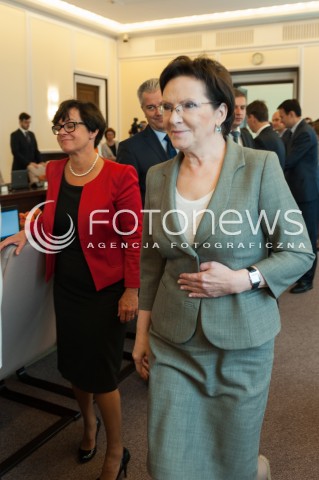  30.09.2014 WARSZAWA<br />POSIEDZENIE RADY MINISTROW<br />N/Z PREMIER EWA KOPACZ JOANNA KLUZIK ROSTKOWSKA<br /> 