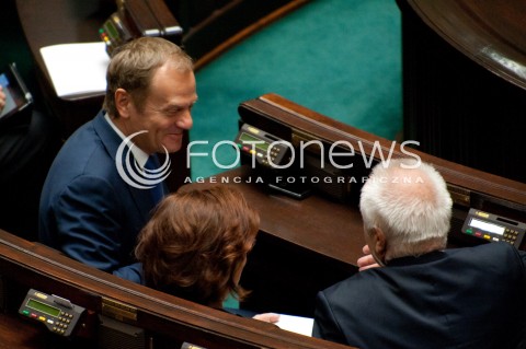  01.10.2014 WARSZAWA SEJM RP<br />OBRADY SEJMU - EXPOSE NOWEJ PREMIER EWY KOPACZ<br />N/Z DONALD TUSK<br /> 