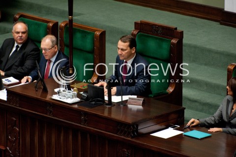  01.10.2014 WARSZAWA SEJM RP<br />OBRADY SEJMU - EXPOSE NOWEJ PREMIER EWY KOPACZ<br />N/Z MARSZALEK SEJMU RADOSLAW SIKORSKI<br /> 