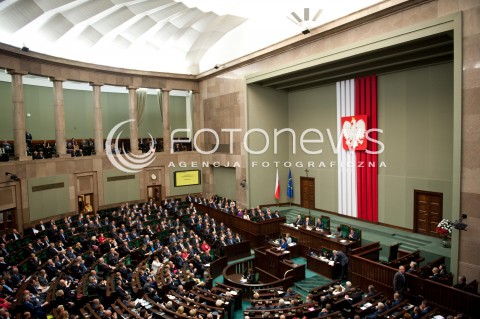  01.10.2014 WARSZAWA SEJM RP<br />OBRADY SEJMU - EXPOSE NOWEJ PREMIER EWY KOPACZ<br />N/Z SEJM POSLOWIE  PREMIER EWA KOPACZ WIDOK VIEW<br /> 
