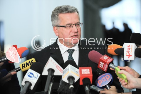  01.10.2014 WARSZAWA SEJM RP<br />OBRADY SEJMU<br />N/Z PREZYDENT RP BRONISLAW KOMOROWSKI <br /> 