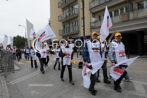 Strajk górników pod Sejmem w Warszawie