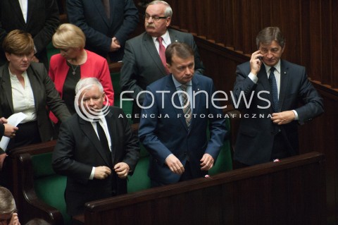  01.10.2014 WARSZAWA SEJM RP<br />OBRADY SEJMU<br />N/Z JAROSLAW KACZYNSKI MARIUSZ BLASZCZAK MAREK KUCHCINSKI<br /> 