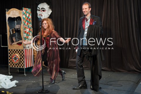  03.10.2014 WARSZAWA OCH TEATR<br />PROBA MEDIALNA SPEKTAKLU DUCH PIKADORA POWROT LEGENDY<br />N/Z RAFAL RUTKOWSKI IRENA MALCER<br /> 