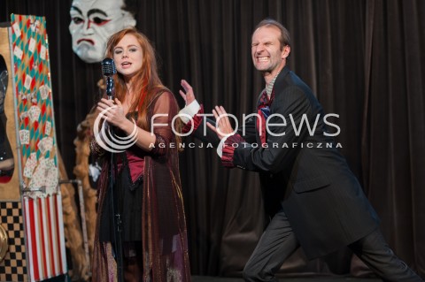  03.10.2014 WARSZAWA OCH TEATR<br />PROBA MEDIALNA SPEKTAKLU DUCH PIKADORA POWROT LEGENDY<br />N/Z RAFAL RUTKOWSKI IRENA MALCER<br /> 