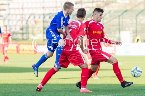  04.10.2014 LODZ PILKA NOZNA POLSKA PIERWSZA LIGA SEZON 2014/2015 FOOTBALL POLISH  WIDZEW LODZ - WISLA PLOCK N/Z LUKASZ KACPRZYCKI THOMAS CRISTIAN DEL TORO  