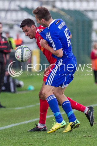  04.10.2014 LODZ PILKA NOZNA POLSKA PIERWSZA LIGA SEZON 2014/2015 FOOTBALL POLISH  WIDZEW LODZ - WISLA PLOCK N/Z KONRAD WRZESINSKI FABIAN HISZPANSKI  