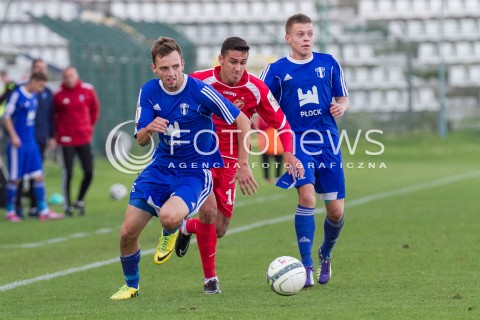  04.10.2014 LODZ PILKA NOZNA POLSKA PIERWSZA LIGA SEZON 2014/2015 FOOTBALL POLISH  WIDZEW LODZ - WISLA PLOCK N/Z KONRAD WRZESINSKI FABIAN HISZPANSKI  