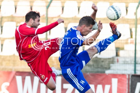  04.10.2014 LODZ PILKA NOZNA POLSKA PIERWSZA LIGA SEZON 2014/2015 FOOTBALL POLISH  WIDZEW LODZ - WISLA PLOCK N/Z MARKO RADIC DAWID KWIEK  