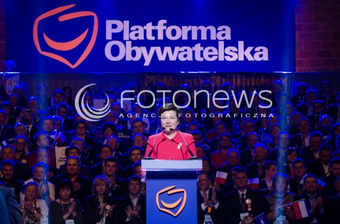 04.10.2014 WARSZAWA WARSZAWSKA KONWENCJA PLATFORMY OBYWATELSKIEJ INAUGURUJACA KAMPANIE WYBORCZA PRZED WYBORAMI SAMORZADOWYMI N/Z PREZYDENT WARSZAWY HANNA GRONKIEWICZ WALTZ  