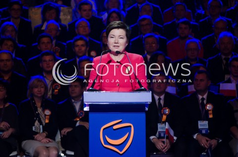  04.10.2014 WARSZAWA WARSZAWSKA KONWENCJA PLATFORMY OBYWATELSKIEJ INAUGURUJACA KAMPANIE WYBORCZA PRZED WYBORAMI SAMORZADOWYMI N/Z PREZYDENT WARSZAWY HANNA GRONKIEWICZ WALTZ  