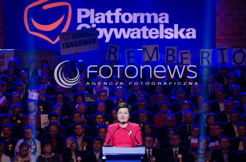  04.10.2014 WARSZAWA WARSZAWSKA KONWENCJA PLATFORMY OBYWATELSKIEJ INAUGURUJACA KAMPANIE WYBORCZA PRZED WYBORAMI SAMORZADOWYMI N/Z PREZYDENT WARSZAWY HANNA GRONKIEWICZ WALTZ  
