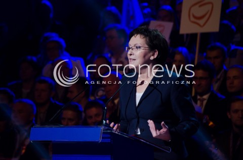  04.10.2014 WARSZAWA WARSZAWSKA KONWENCJA PLATFORMY OBYWATELSKIEJ INAUGURUJACA KAMPANIE WYBORCZA PRZED WYBORAMI SAMORZADOWYMI N/Z PREMIER EWA KOPACZ   