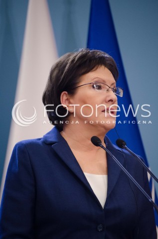  06.10.2014 WARSZAWA WIZYTA SEKRETARZA GENERALNEGO NATO W POLSCE N/Z PREMIER RP EWA KOPACZ  