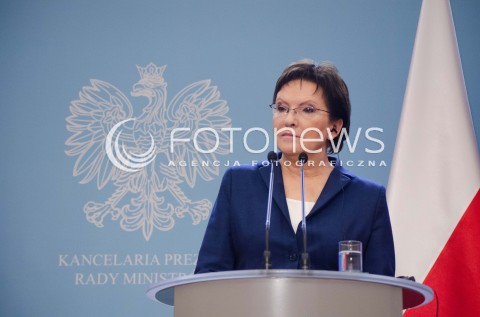  06.10.2014 WARSZAWA WIZYTA SEKRETARZA GENERALNEGO NATO W POLSCE N/Z PREMIER RP EWA KOPACZ  