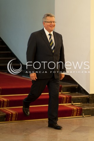 06.10.2014 WARSZAWA <br />WIZYTA SEKRETARZA GENERALNEGO NATO W POLSCE<br />N/Z PREZYDENT RP BRONISLAW KOMOROWSKI<br /> 