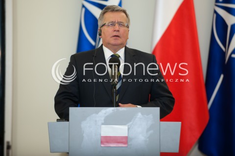  06.10.2014 WARSZAWA <br />WIZYTA SEKRETARZA GENERALNEGO NATO W POLSCE<br />N/Z PREZYDENT RP BRONISLAW KOMOROWSKI<br /> 
