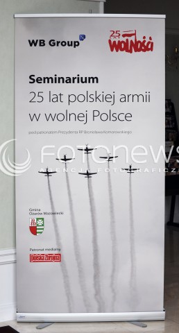  08.10.2014 WARSZAWA<br />SEMINARIUM 25 LAT POLSKIEJ ARMII W WOLNEJ POLSCE<br />N/Z ROLLUP POSTER PLAKAT<br /> 