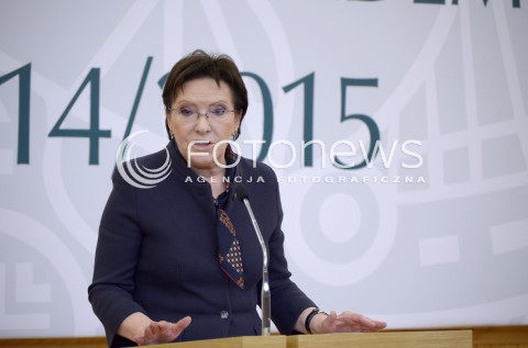  08.10.2014 WARSZAWA <br />
PREMIER EWA KOPACZ NA INAUGURACJI ROKU AKADEMICKIEGO UNIWERSYTETU TRZECIEGO WIEKU<br />
N/Z PREMIER RP EWA KOPACZ<br />
 