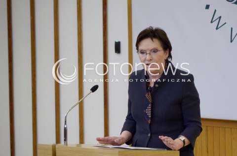  08.10.2014 WARSZAWA <br />
PREMIER EWA KOPACZ NA INAUGURACJI ROKU AKADEMICKIEGO UNIWERSYTETU TRZECIEGO WIEKU<br />
N/Z PREMIER RP EWA KOPACZ<br />
 