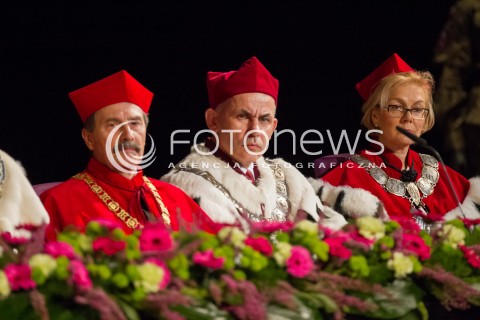  10.10.2014 LODZ WIZYTA PREZYDENTA RP W LODZI Z OKAZJI INAUGURACJI ROKU AKADEMICKIEGO WYDZIALU MEDYCZNEGO UNIWERSYTETU LODZKIEGO N/Z PROFESOR ANDRZEJ CIECHANOWICZ  