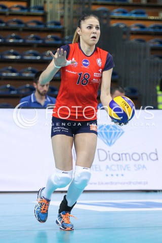  10.10.2014 RZESZOW<br />SIATKOWKA ORLEN LIGA 2014/2015 WOMEN VOLLEYBALL POLAND POLISH ORLENLIGA LEAGUE SEASON 2014/2015<br />MECZ DEVELOPRES SKYRES RZESZOW - BUDOWLANI LODZ<br />N/Z ALEKSANDRA SIKORSKA SYLWETKA <br /> 