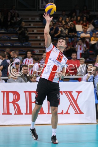  11.10.2014 RZESZOW<br />SIATKOWKA PLUSLIGA 2014/2015 MEN VOLLEYBALL POLAND POLISH PLUS LIGA LEAGUE SEASON 2014/2015<br />MECZ ASSECO RESOVIA - BBTS BIELSKO - BIALA<br />N/Z LUKAS TICHACEK SYLWETKA <br /> 