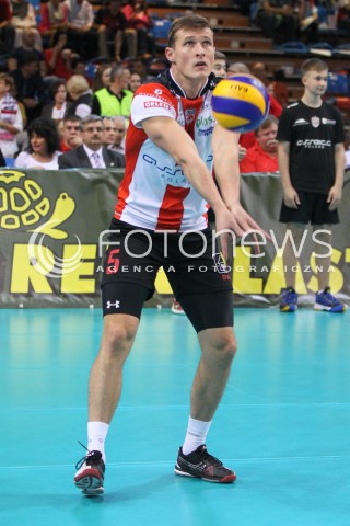  11.10.2014 RZESZOW<br />SIATKOWKA PLUSLIGA 2014/2015 MEN VOLLEYBALL POLAND POLISH PLUS LIGA LEAGUE SEASON 2014/2015<br />MECZ ASSECO RESOVIA - BBTS BIELSKO - BIALA<br />N/Z LUKAS TICHACEK SYLWETKA <br /> 