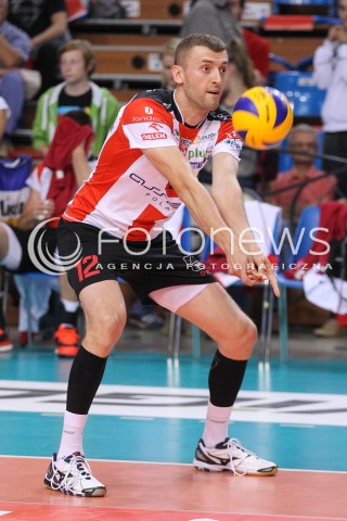  11.10.2014 RZESZOW<br />SIATKOWKA PLUSLIGA 2014/2015 MEN VOLLEYBALL POLAND POLISH PLUS LIGA LEAGUE SEASON 2014/2015<br />MECZ ASSECO RESOVIA - BBTS BIELSKO - BIALA<br />N/Z LUKASZ PERLOWSKI SYLWETKA <br /> 